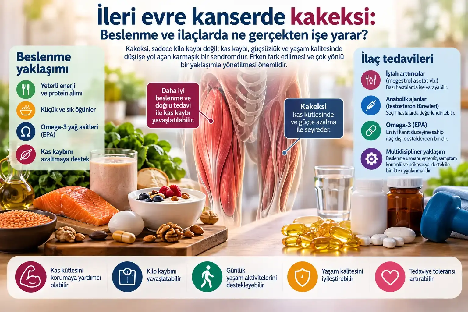 İleri evre kanserde  kaşeksisi: Beslenme ve ilaçlarda ne gerçekten işe yarar?